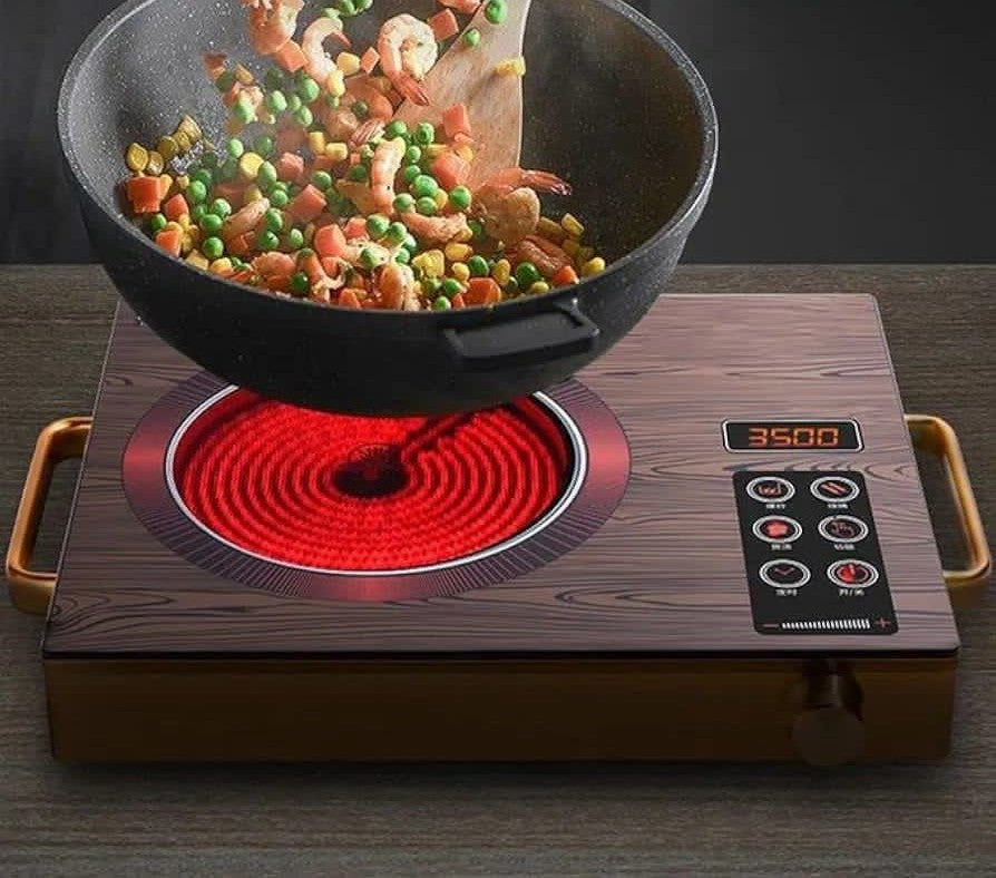 Sokany radiant cooker, multi-use electric cooktop compatible with all cookware types.