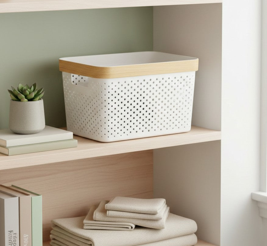 Nordic Multipurpose Storage Basket with Goldish Lining