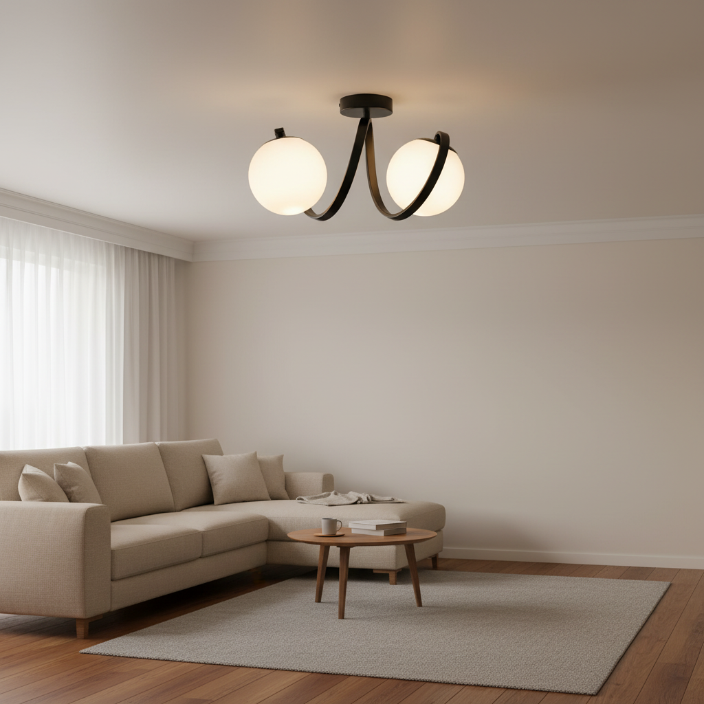 Ceiling light 2*e27-PL 1118-02-BK