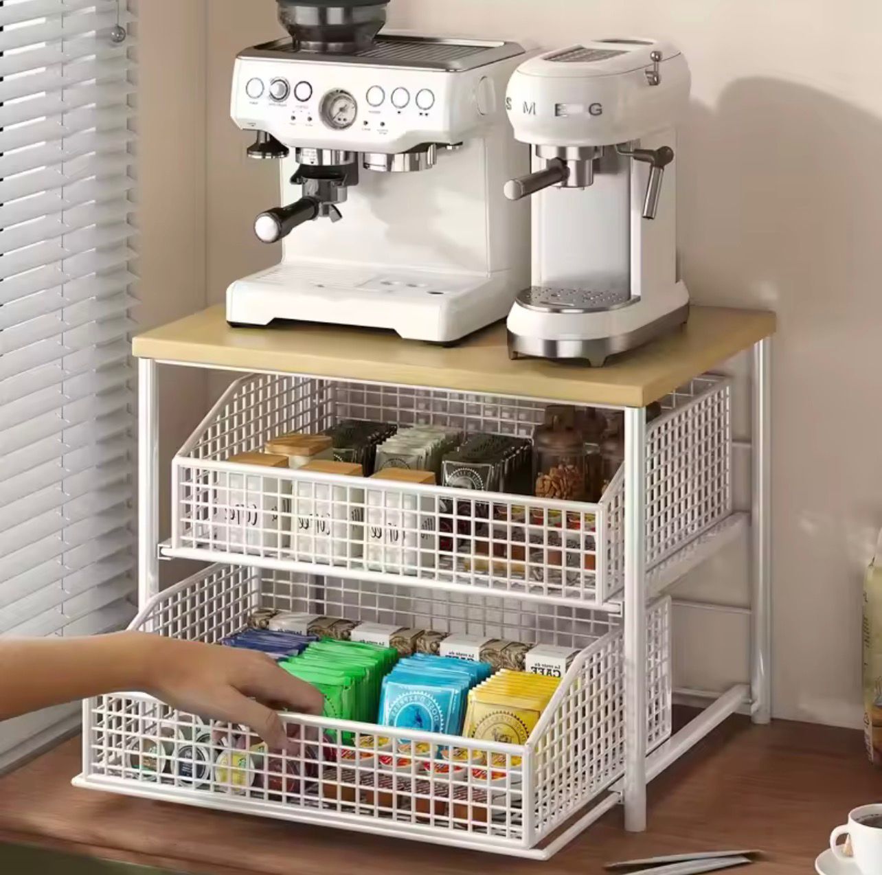 Kitchen Countertop Storage Rack with Drawers