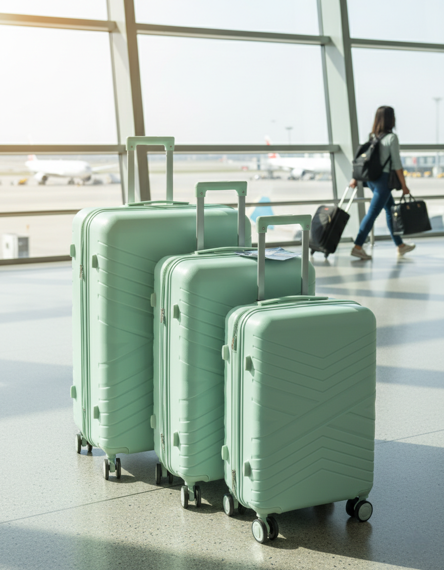 Unbreakable Rubber 3-In-1 Suitcase Set