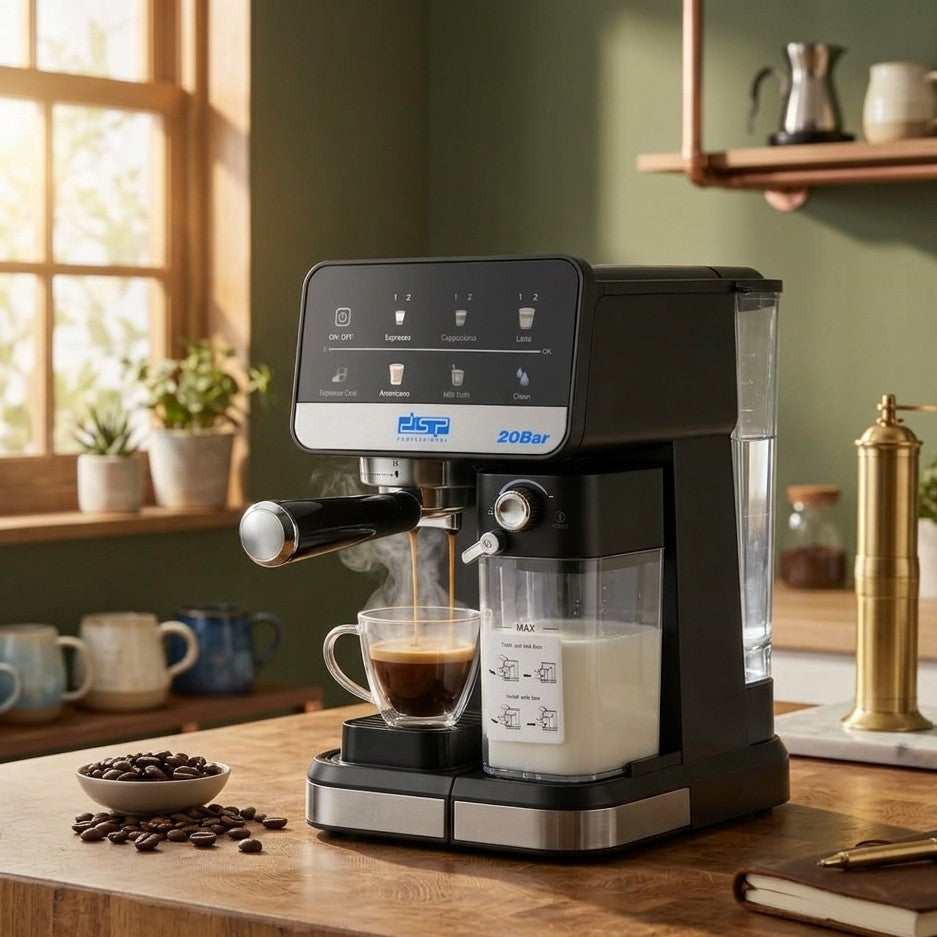 Ulka 20 Bar Espresso Coffee Maker Touch Screen with Milk Frother