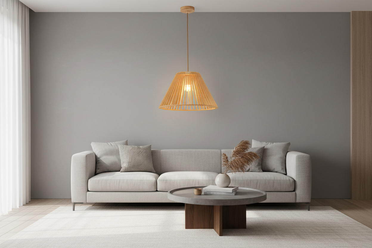 Wood Pendant Lamp – Conical Shade Design-PL WD25-33