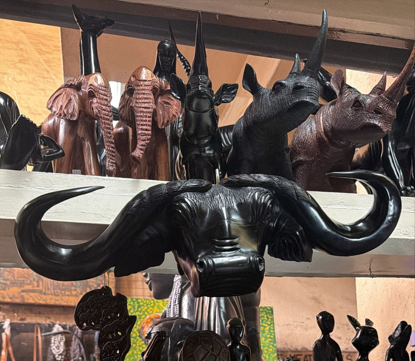 Black Buffalo Head Wall Décor