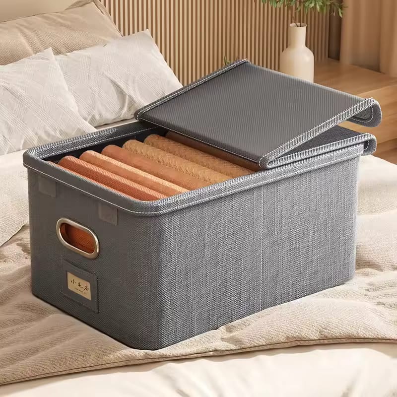 Flip lid foldable closet organizer for clothes storage