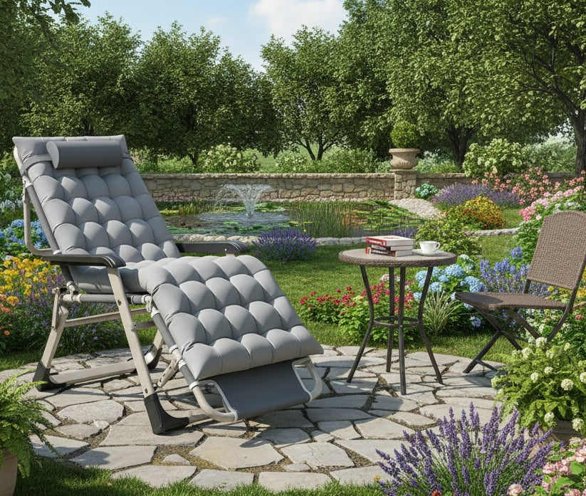 2 in 1 Foldable Chair and Bed with Cushion