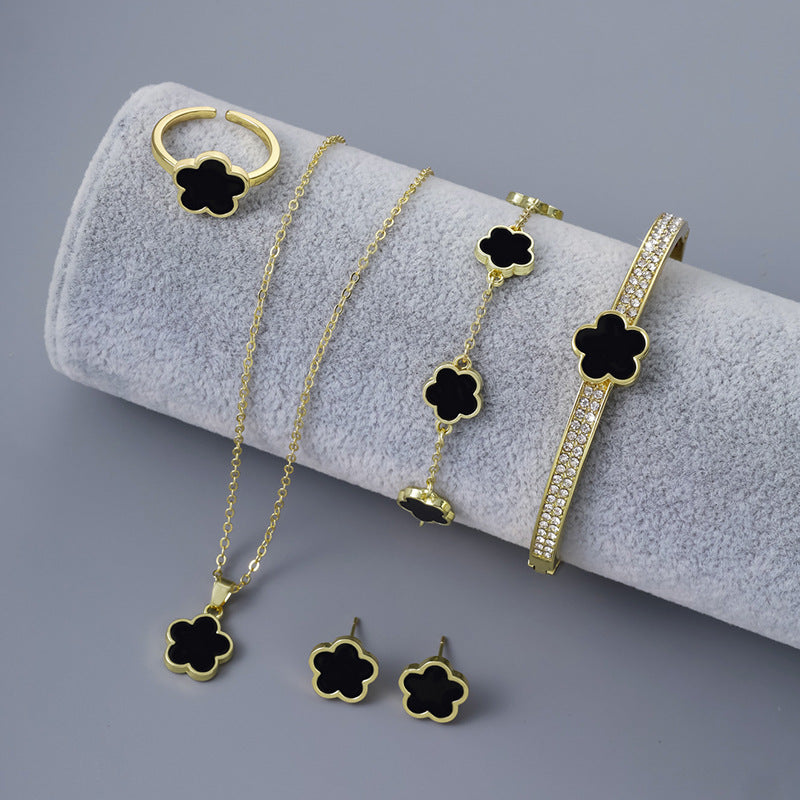 5Pc Floral Ladies Jewellery Set