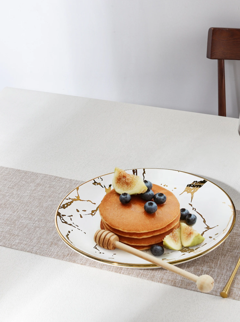 6Pcs Brown Patches Dinner Plates