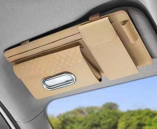 Multifunctional Car Sun Visor Organizer with Tissue Holder