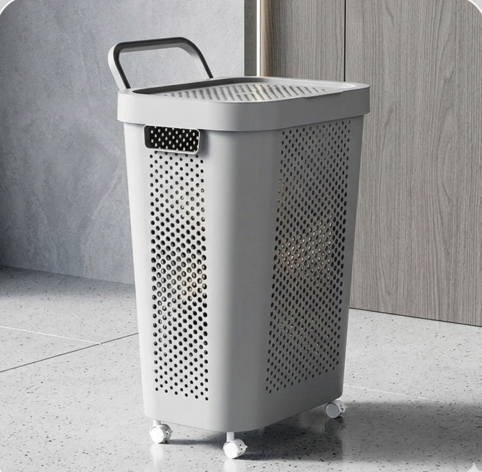 Rolling Laundry Hamper With Lid