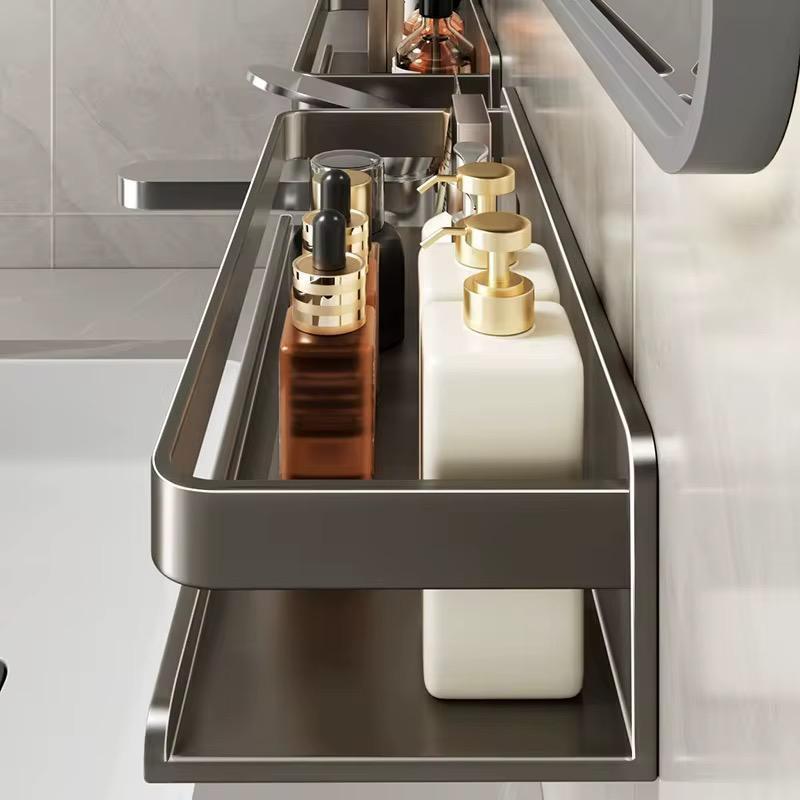 Wall-Mounted Storage Rack for Bathroom or Kitchen