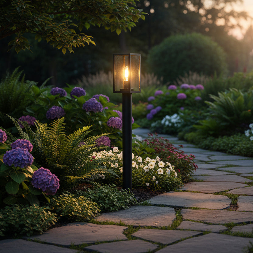 Aluminum Outdoor Lamp E27 LL 22BL-12-08-BK