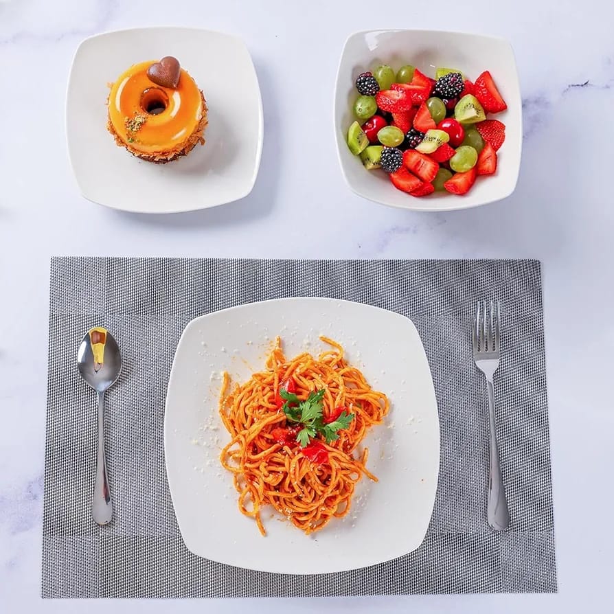 24-Piece Square Plain Dinner Set