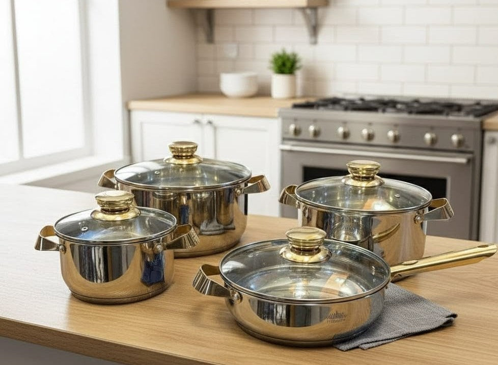 8Pc Stainless Steel Cookware Set