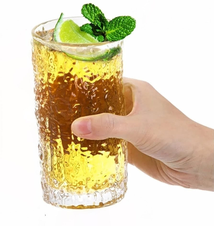 6Pcs Ice Texture Crystal Glass Set – 350 ml