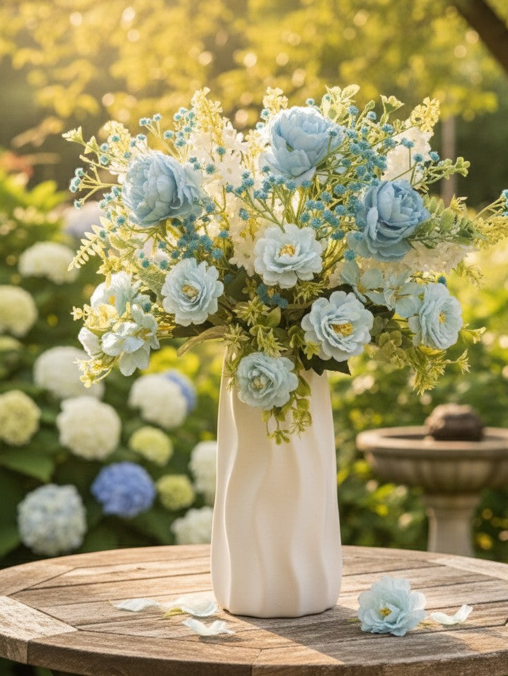 Plastic Vase with Flower Arrangement