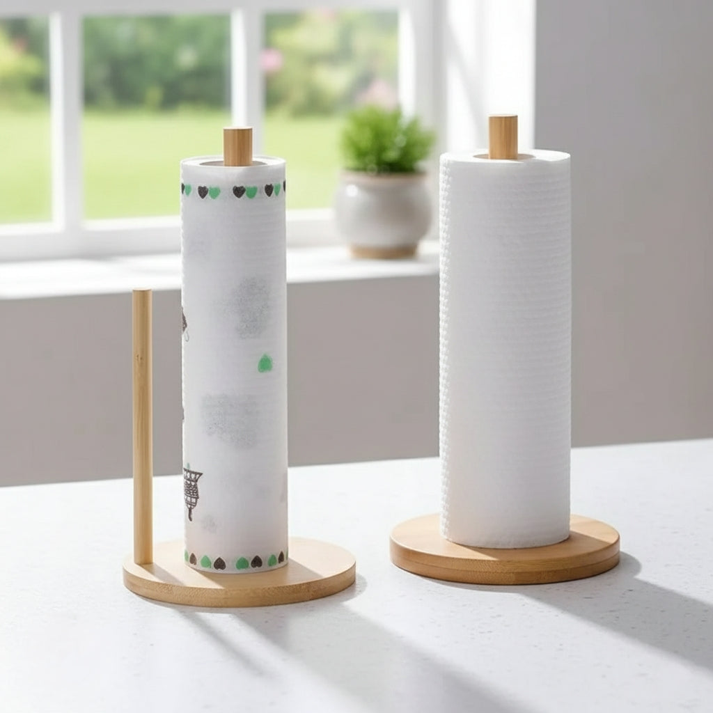Wooden Kitchen Towel And Tissue Holder