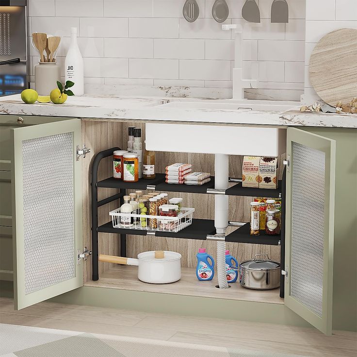 2 Layer Expandable Under Sink Storage Rack