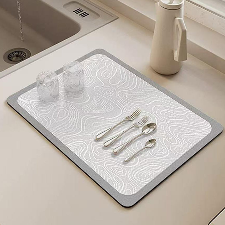 Absorbent Non Slip Dish Drying Mat Diatom Mud Rubber 40×30cm