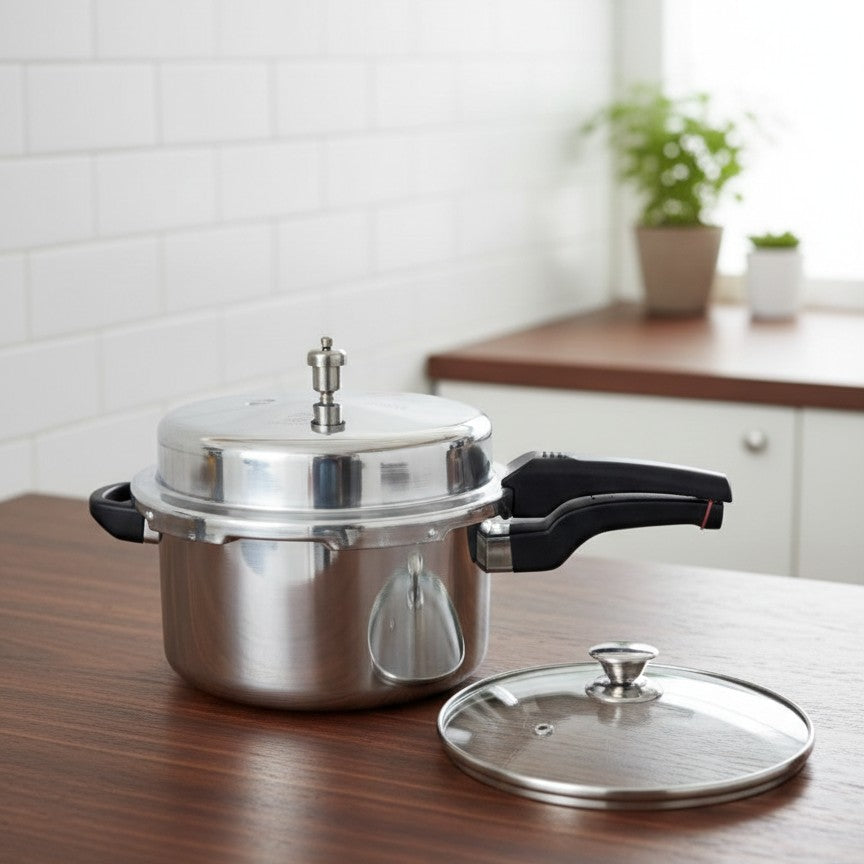 Pressure Cooker With Extra Lid 8 Litres