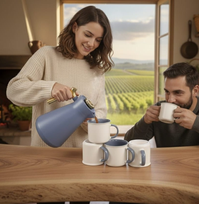 7pc Breakfast Set with Flask