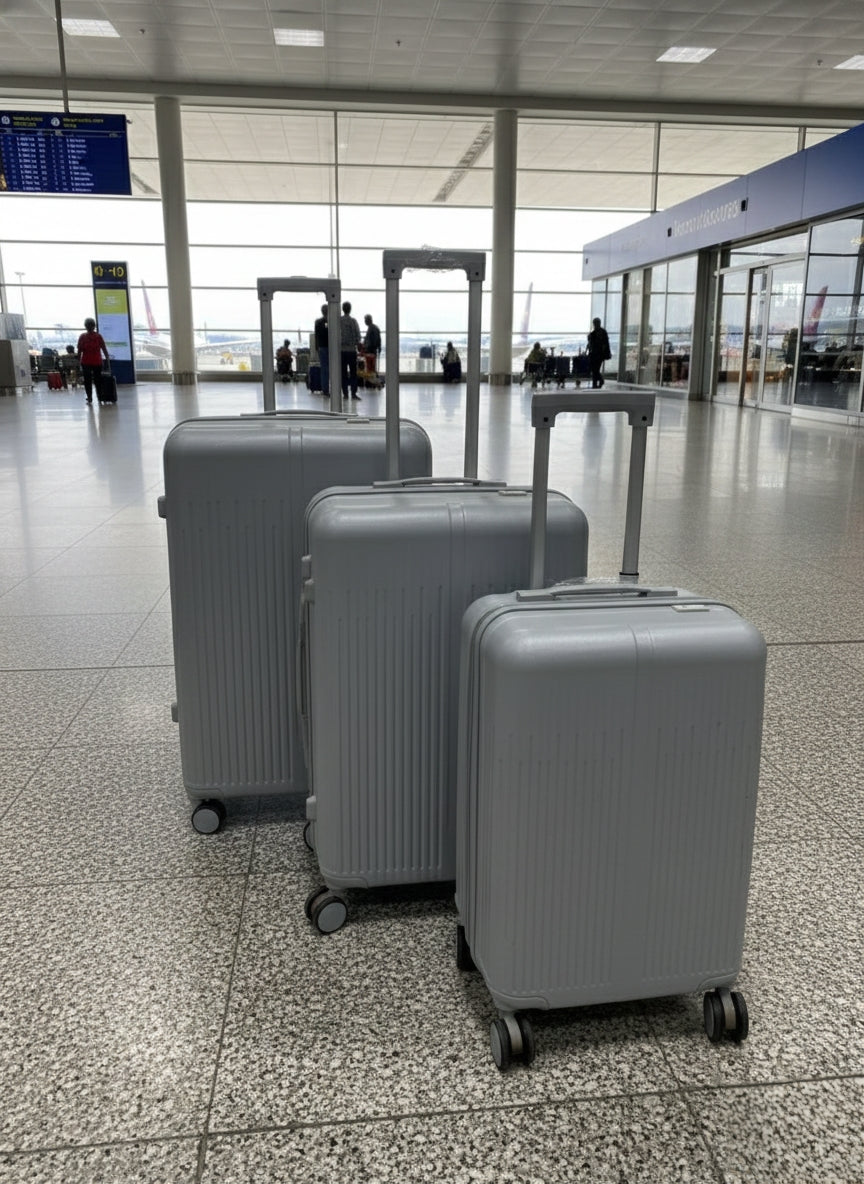 Unbreakable Rubber 3-in-1 Suitcase Set
