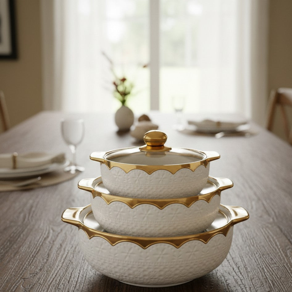 3-Piece Ceramic Cooking Pot Set