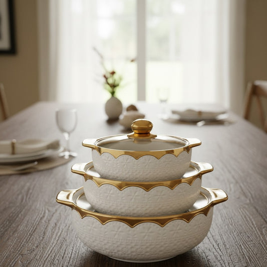 3-Piece Ceramic Cooking Pot Set