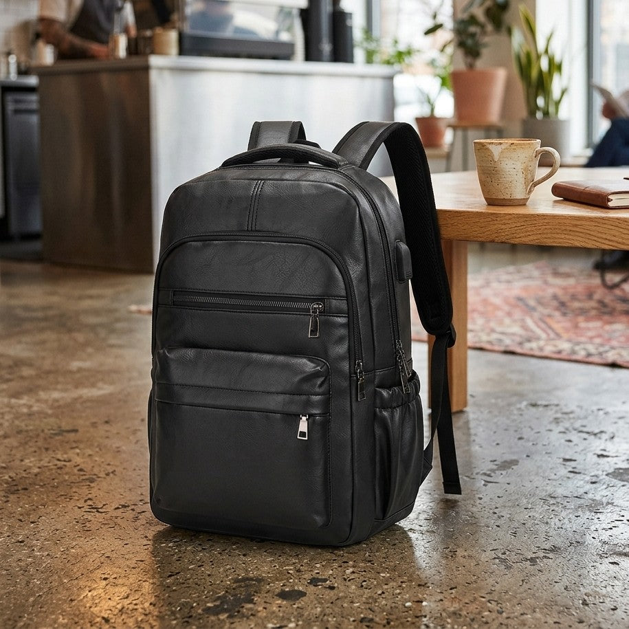 PU Leather Laptop Backpack
