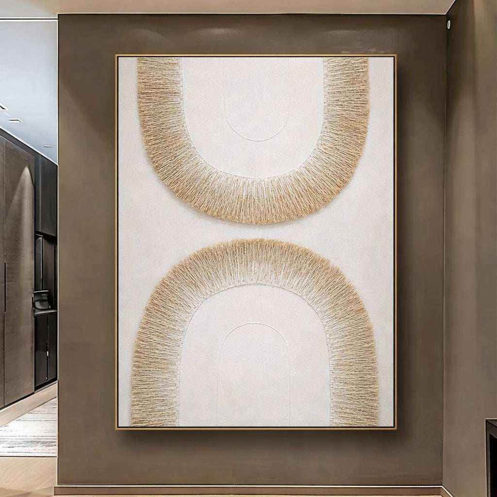 Handcrafted textured arch wall art for modern minimalist interior décor