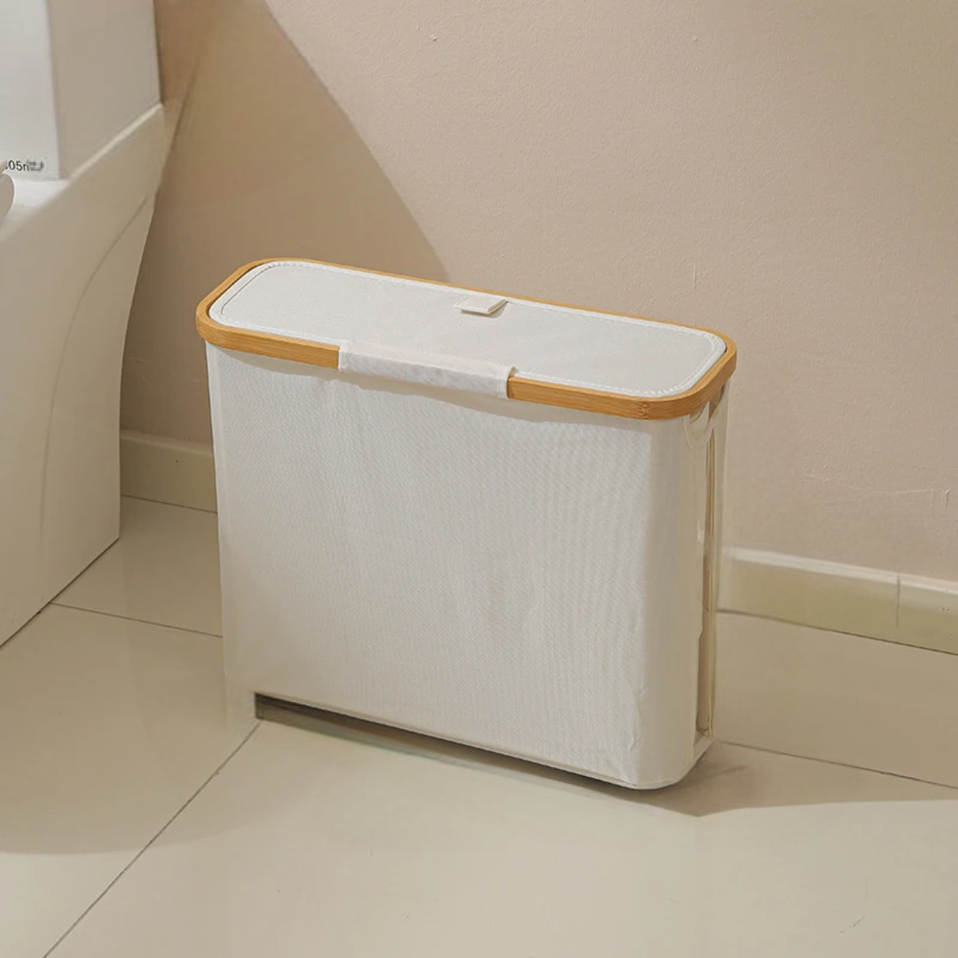 Slim Storage Cabinet With Bamboo Lid