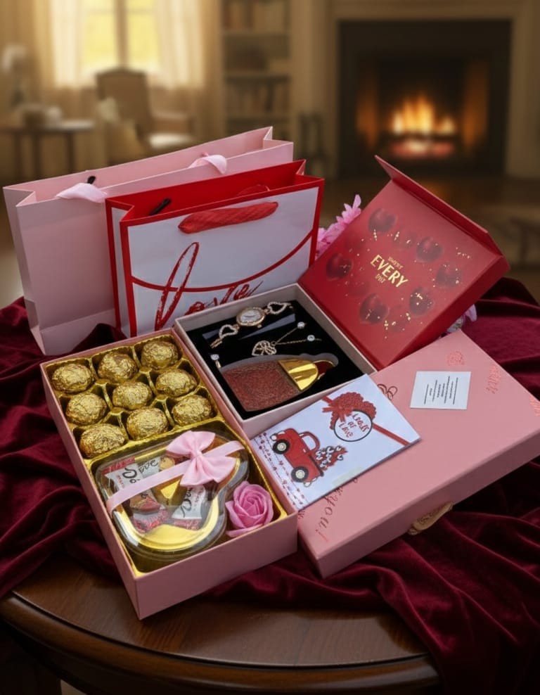 Ladies Chocolate, Watch & Perfume Gift Set