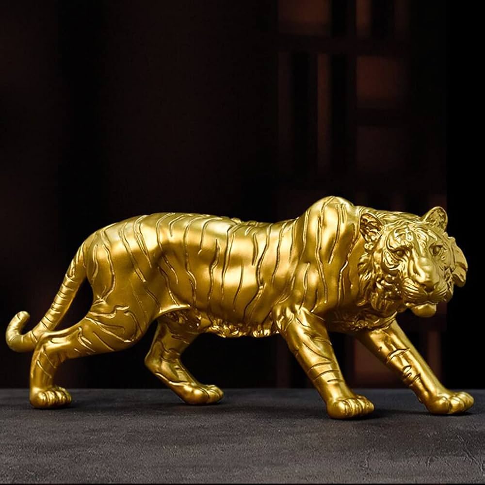Resin Gold Tiger Statue