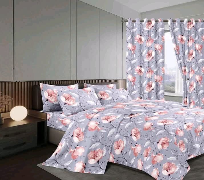 7Pcs Curtain And Duvet Set