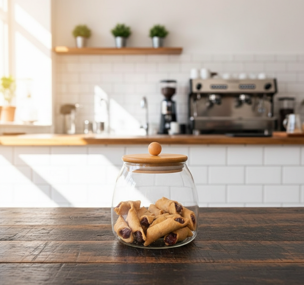 Glass Jar Canister With Airtight Bamboo Lid 600ml