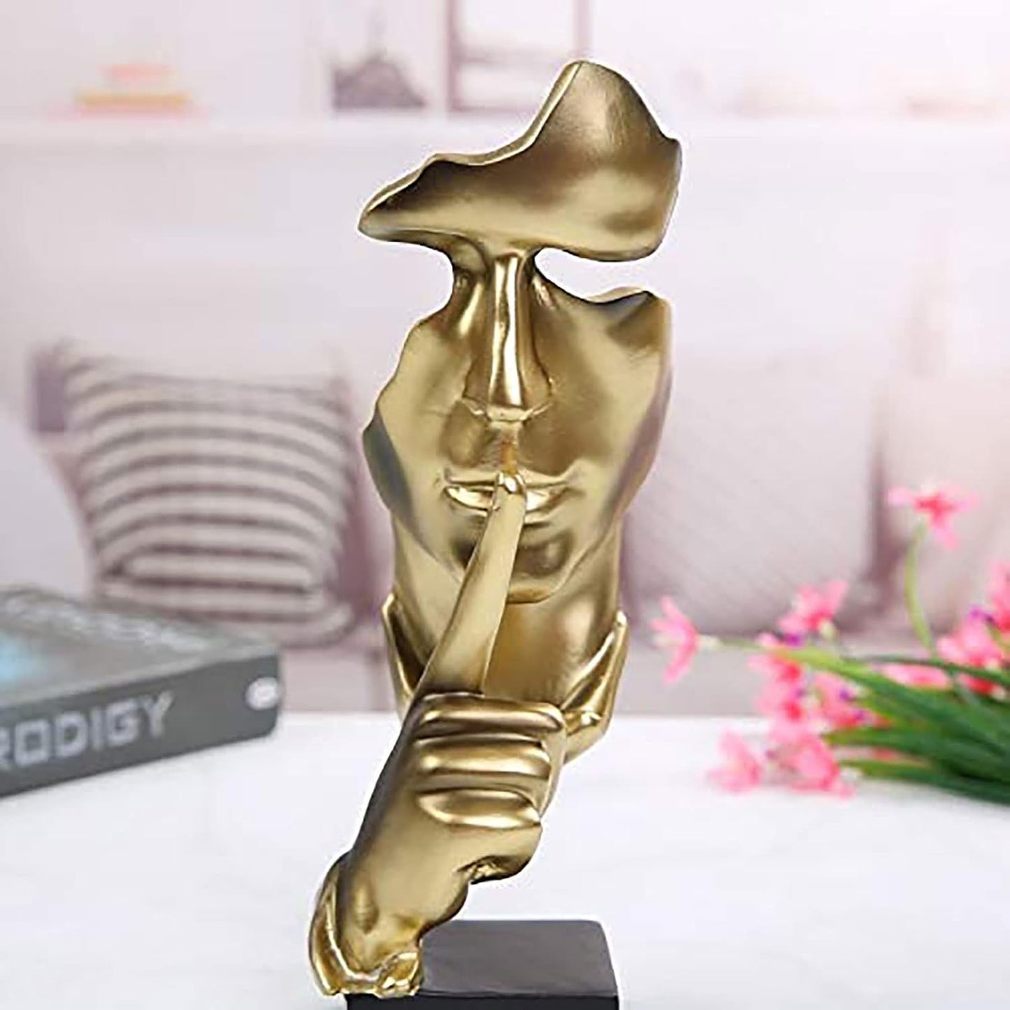 Thinker Statue Modern Abstract Art Resin Ornament in Gold