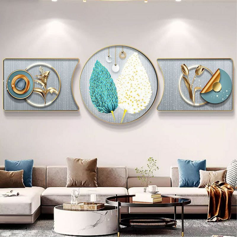 3Pc Crystal Porcelain Decorative Wall Painting Set