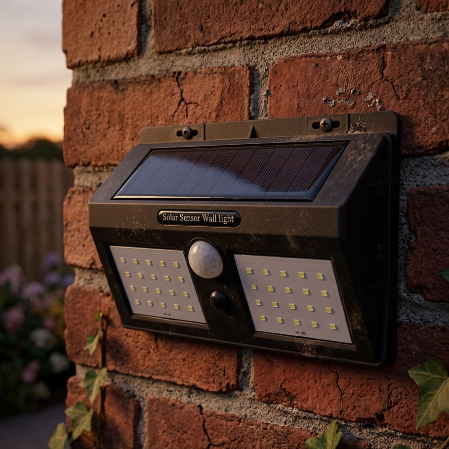 Solar Power Motion Sensor Wall Light Waterproof Outdoor Lamp