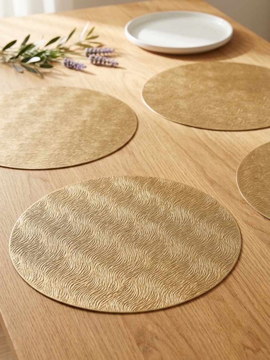 Round Faux Leather Table Mats