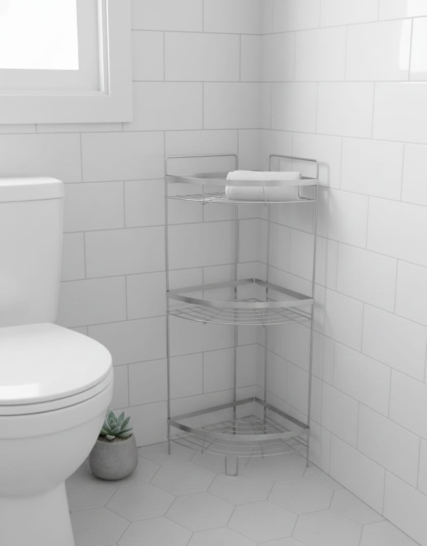 Triangle 3-Layer Silver Shelf