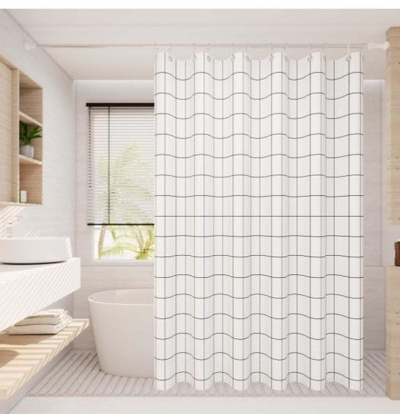 Shower Curtain with Hooks 180 × 200 cm