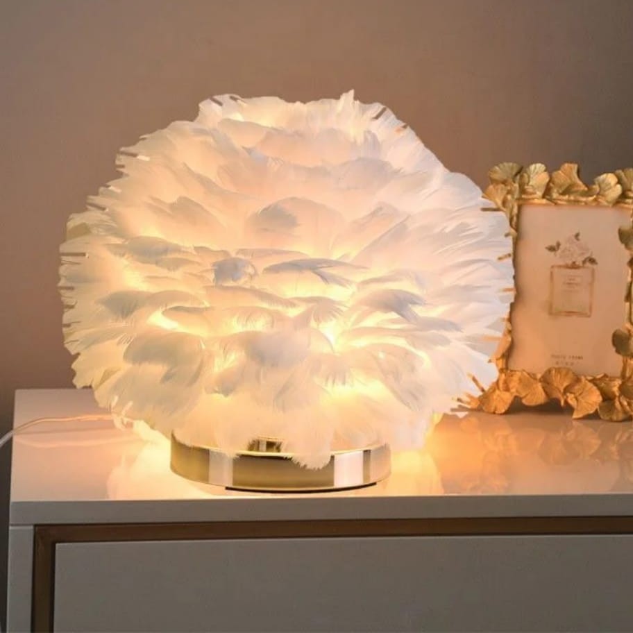 Feather Bedside Decorative Lamp