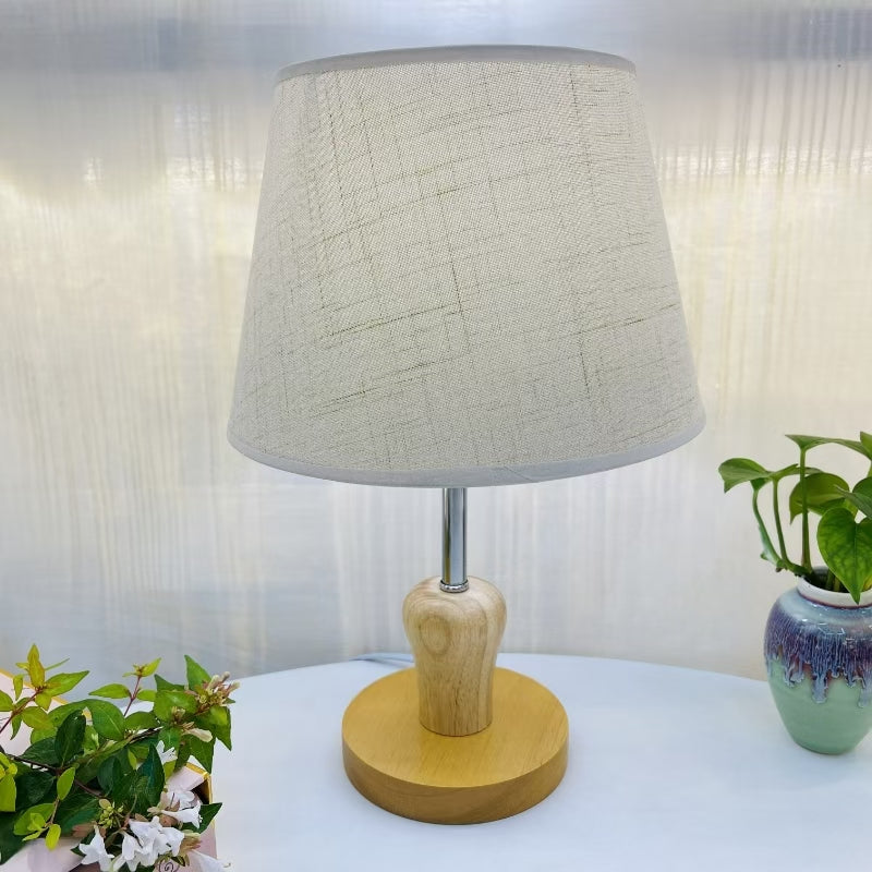 Solid Wood Fabric Table Lamp