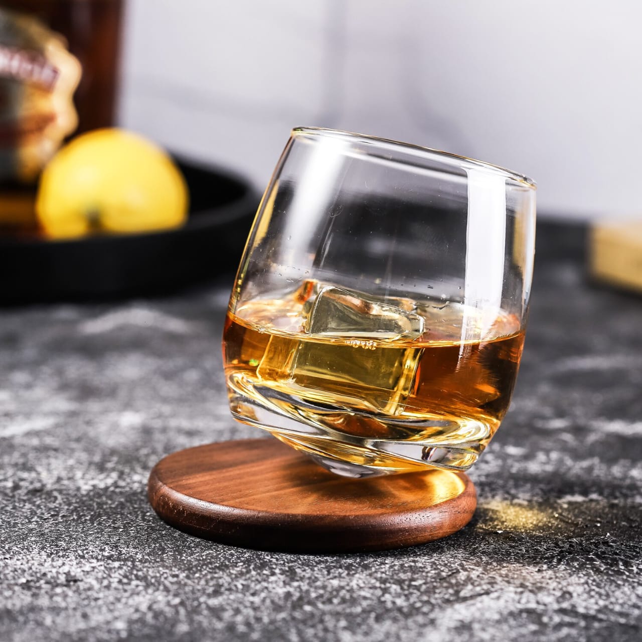 Falling Tilting Cuba Glass Set of Six