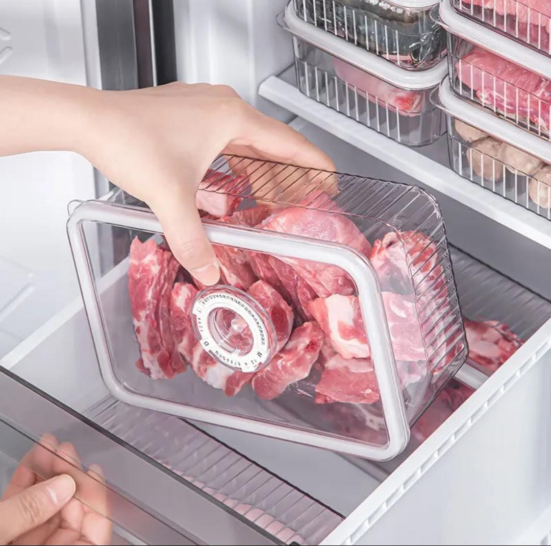 2Pcs Clear Acrylic Fridge Storage Containers