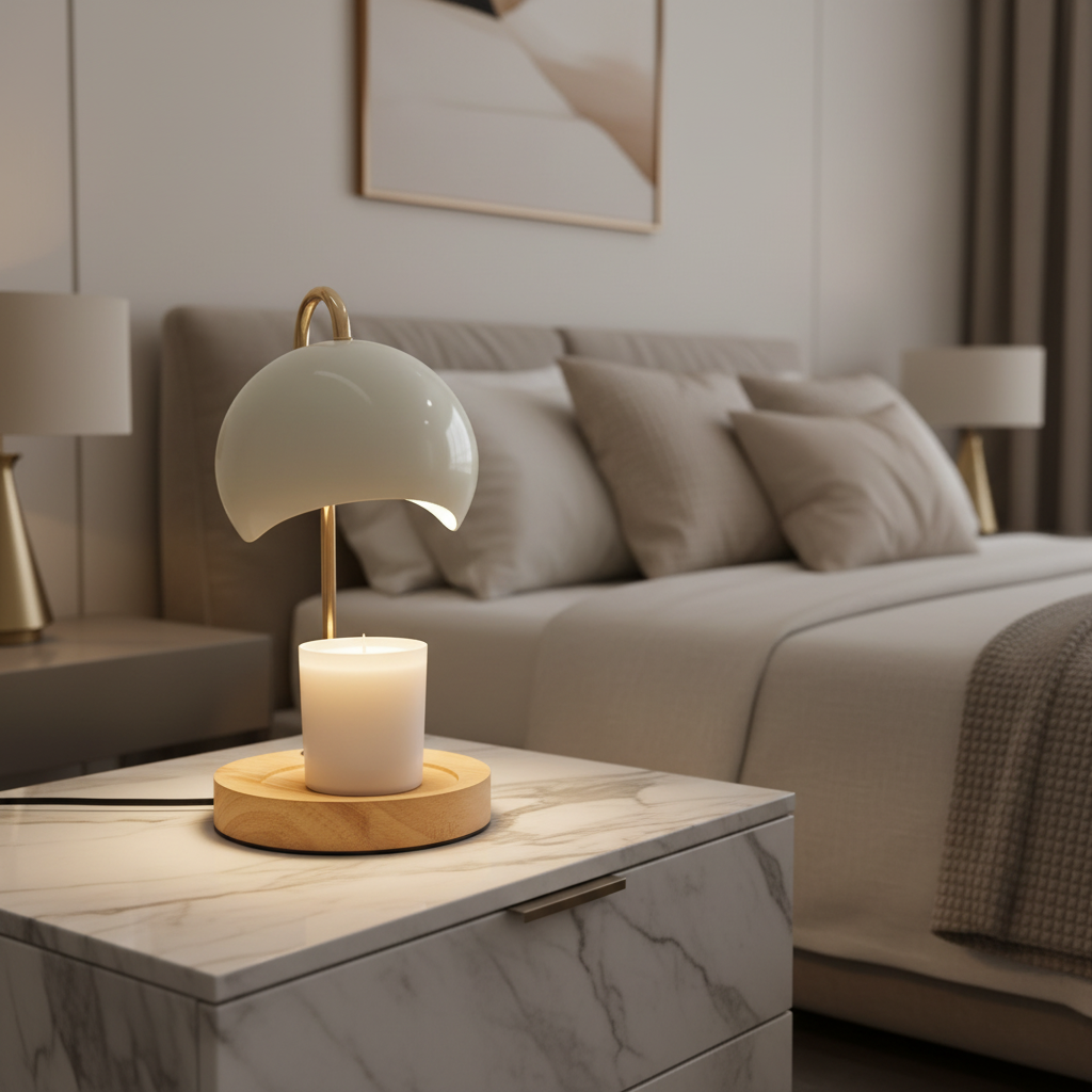 Electric Candle Warmer with Wooden Base