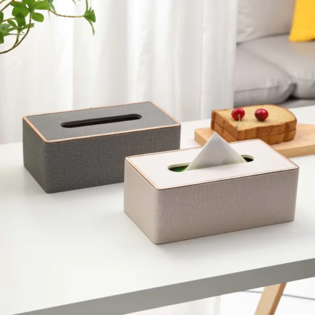 Leather & Gold Tissue Box