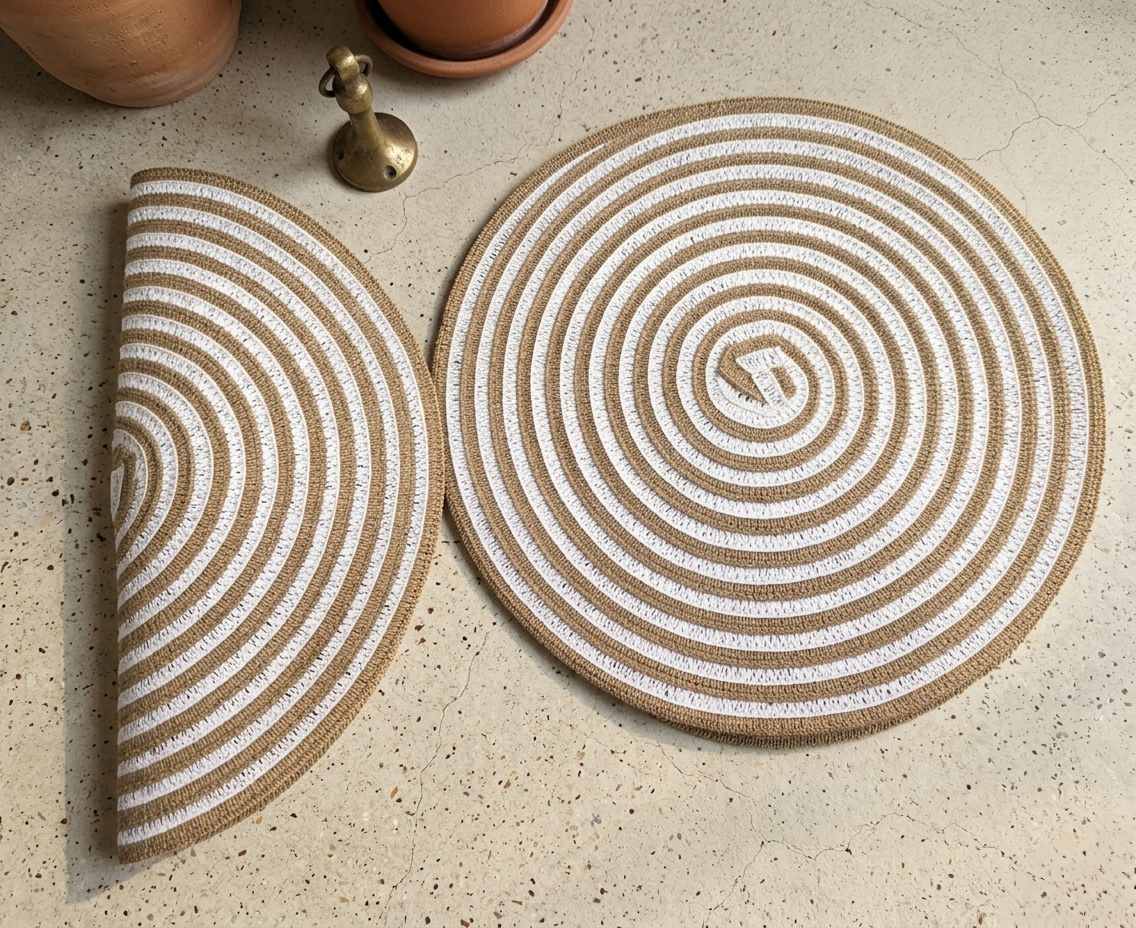 6-Piece Round Braided Table Placemats