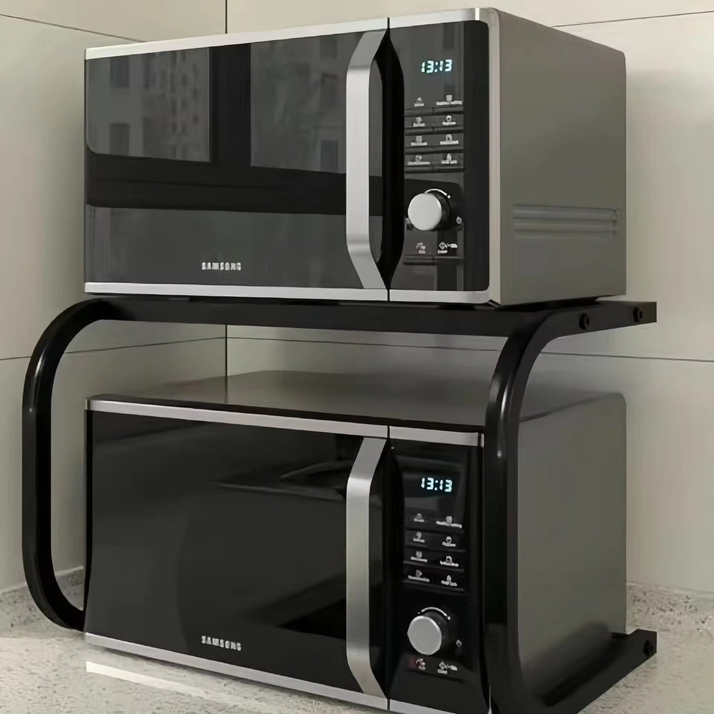 1 Tier Metallic Microwave Organizer Stand