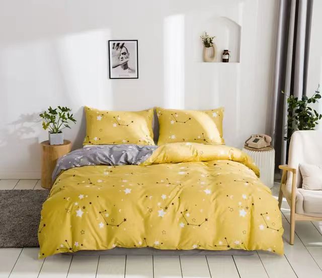 3-in-1 duvet cover set with 2 pillowcases, available in 6×6 ft and 7×8 ft for bedroom décor